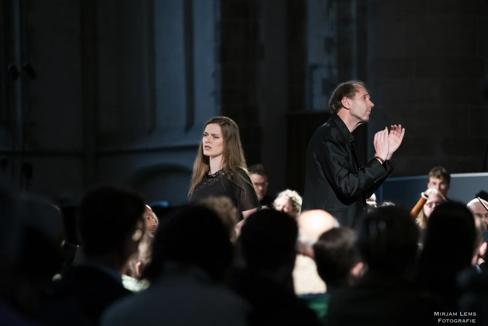 Nanette Mans tijdens een uitvoering met Ars Musica in de Laurenskerk